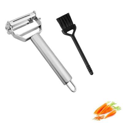 Amazon Hot Selling  Stainless Steel 2 Blades  Potato Peeler Kitchen Vegetable Cutter Slicer With Brush